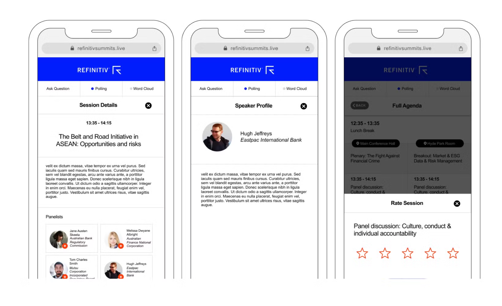 Event session details